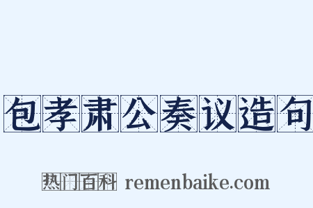 包孝肃公奏议造句是什么意思的图片